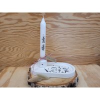 Geschenkset - Kerzenschale Mit Ständer Und Kerze, Geburtstag, Hochzeit, Alles Liebe, Birthday, Statt Blumen, Herz, Glückslicht, Rente von shineDsign