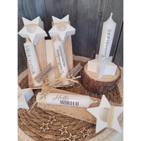Kerzenhalter Stern Mit Stabkerze - Handmade Weihnachten, Kleines Geschenk, Wichtelgeschenk, Weihnachtszeit, Adventskalender Füllung, Deko Kerzenhalter Stern Mit Stabkerze - Handmade Weihnachten, Kleines Geschenk, Wichtelgeschenk, Weihnachtszeit, Adventskalender Füllung, Deko von shineDsign