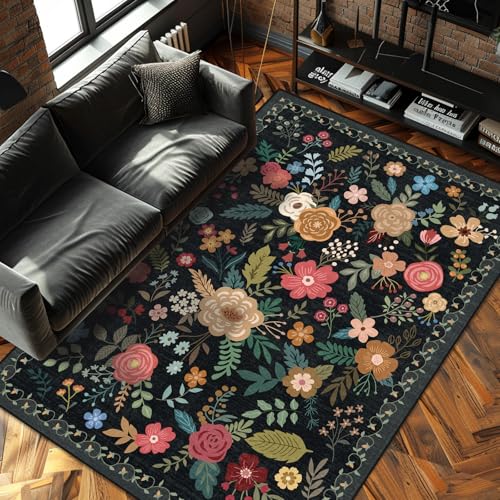 12,7 x 17,8 cm großer Teppich, florale Teppiche für Wohnzimmer, schmutzabweisend, waschbar, Schlafzimmerteppich, rutschfeste Teppiche für Esszimmer, unter dem Tisch, Indoor-Teppich für Heimbüro (12,7 12,7 x 17,8 cm großer Teppich, florale Teppiche für Wohnzimmer, schmutzabweisend, waschbar, Schlafzimmerteppich, rutschfeste Teppiche für Esszimmer, unter dem Tisch, Indoor-Teppich für Heimbüro (12,7 von shinefly