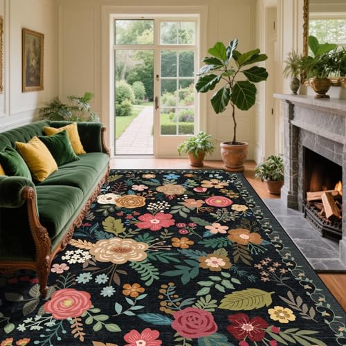 15,2 x 22,9 cm großer Teppich, florale Teppiche für Wohnzimmer, schmutzabweisend, waschbar, Schlafzimmerteppich, rutschfeste Teppiche für Esszimmer, unter dem Tisch, Indoor-Teppich für Heimbüro (15,2 15,2 x 22,9 cm großer Teppich, florale Teppiche für Wohnzimmer, schmutzabweisend, waschbar, Schlafzimmerteppich, rutschfeste Teppiche für Esszimmer, unter dem Tisch, Indoor-Teppich für Heimbüro (15,2 von shinefly