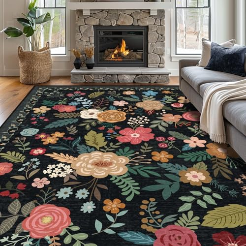 shinefly 20,3 x 25,4 cm, florale Teppiche für Wohnzimmer, schmutzabweisend, waschbar, Schlafzimmerteppich, rutschfeste Teppiche für Esszimmer, unter dem Tisch, Indoor-Teppich für Heimbüro (20,3 x 25,4 shinefly 20,3 x 25,4 cm, florale Teppiche für Wohnzimmer, schmutzabweisend, waschbar, Schlafzimmerteppich, rutschfeste Teppiche für Esszimmer, unter dem Tisch, Indoor-Teppich für Heimbüro (20,3 x 25,4 von shinefly
