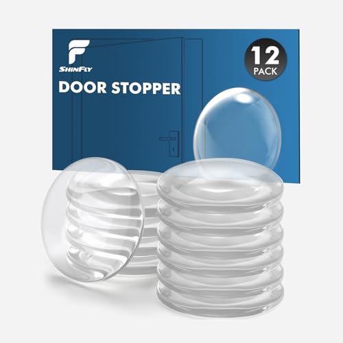 shinfly Türstopper Wand Selbstklebend - 12 stück Wandtürstopper, 40x9 mm -wandschutz, Door stopper Türen und Wände, Türstopper Wand selbstklebend für Schlafzimmer und Küche (transparent) von shinfly