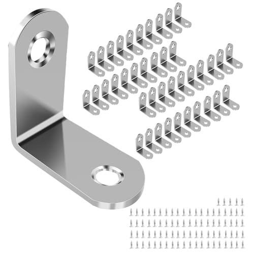 shinfly Winkelverbinder, 40 Stück 30 x 30 mm, Winkel Metall 90 Grad mit 85 Stück Schrauben,Edelstahl MetallWinkel L Klammern , für Möbel, Stuhl, Tisch, Fenster,Winkel Bracket von shinfly