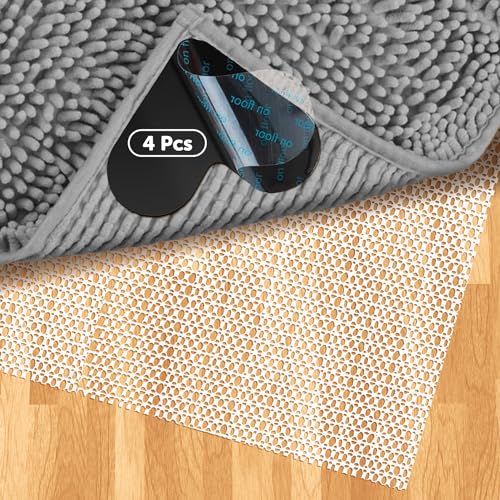 shinfly Antirutschmatte für Teppich 70x140 cm mit 4 Stück Teppich Antirutschunterlage, Rutschmatte Anti Rutsch Teppichunterlage rutschfest Teppichstopper für Schubladen Regale Tablett von shinfly
