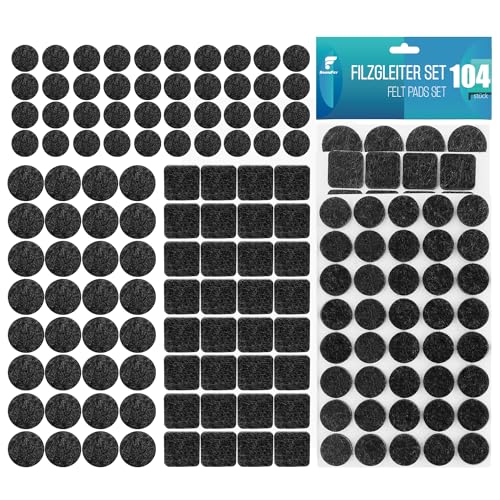 shinfly Filzgleiter Selbstklebend Set 104 Stück - Filzgleiter für Stühle 3mm Dicke - Möbelgleiter Filz Selbstklebend Mit Idealer Klebkraft - Stuhl Filzgleiter für Möbel shinfly Filzgleiter Selbstklebend Set 104 Stück - Filzgleiter für Stühle 3mm Dicke - Möbelgleiter Filz Selbstklebend Mit Idealer Klebkraft - Stuhl Filzgleiter für Möbel von shinfly