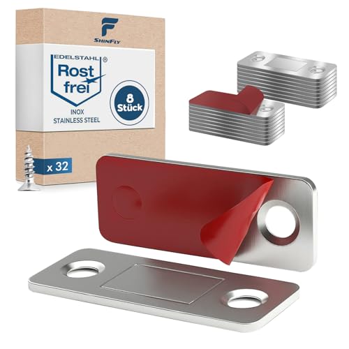shinfly Türmagnet, Magnete für Schranktüren 8 Stück Ultra Dünn Türmagnete, Magnetschnäpper Schrankmagnete Türmagnet Selbstklebend Schubladen Türschließer für Küchenschränke, Schubladen von shinfly
