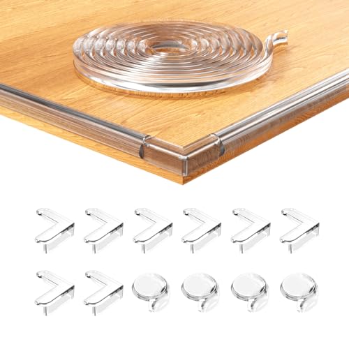 Kantenschutz Baby 6 Meter with 12 Ecken Kantenschutz Transparent Tischkantenschutz Baby Kindersicherung für Baby Weich Tischkantenschutz Klebebänder Starker Kleber Schützt (6m + 12pcs) von shirylzee
