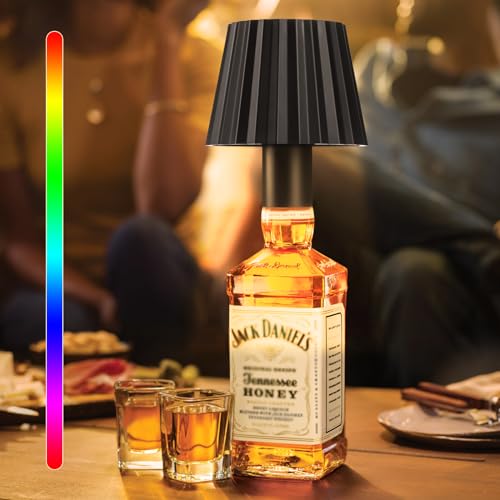 shirylzee LED Flaschenlampe,Akku Tischleuchte Dimmbare Touch Tischlampe Flaschenlampen Warmweiß 8 Farben RGB Flaschenleuchte für Innen und Außen,Restaurant & Bar von shirylzee