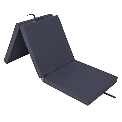 shivler Klappmatratze Matratze 3-teilige Gästematratze Campingmatratze Liegefläche Faltmatratze (Navy Blau, 180 x 60 cm) von shivler