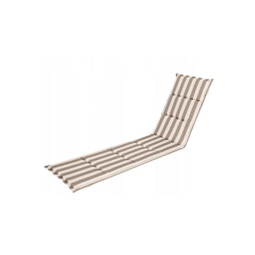 shivler Liegenauflage Auflage Gartenliege Liegenpolster Gartenliege mit Kopfkissen Kissen für Garten- und Strandliegestühle Oxford (1 Stck., Beige mit Streifen) von shivler