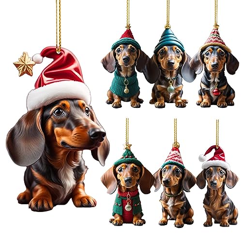 7stück Dackel Deko | Dachshund Christmas Decorations | Hund Weihnachten | Dackel Weihnachtsdeko Baumschmuck | Christmas Deko Hund Weihnachten | Dackel Baumschmuck | Lustiger Dackel Hundeschmuck von shizuku