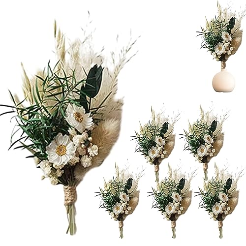 Mini Trockenblumenstrauß - Getrocknete Miniblumen | Natürlicher Schilfgras-Dekorstrauß, Trockenblumen-Geschenkbox für Boho-Hochzeitsdekorationen Shizuku von shizuku