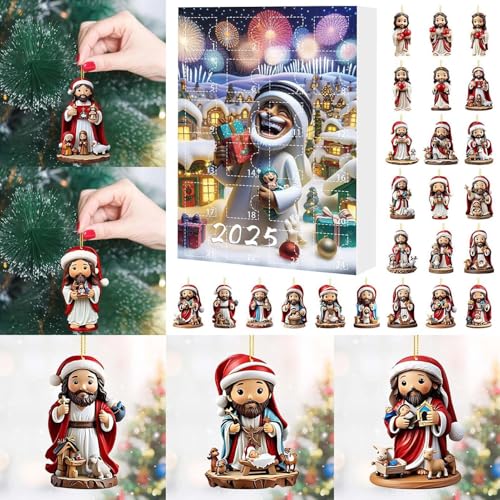 2025 Weihnachts Countdown Kalender - 24 Türchen Jesus Kalender Zum Countdown Bis Weihnachten - Saisonales Acryl Flach Andenken für Jugendliche Erwachsene Freunde Familie 2025 Weihnachts Countdown Kalender - 24 Türchen Jesus Kalender Zum Countdown Bis Weihnachten - Saisonales Acryl Flach Andenken für Jugendliche Erwachsene Freunde Familie von shjxi