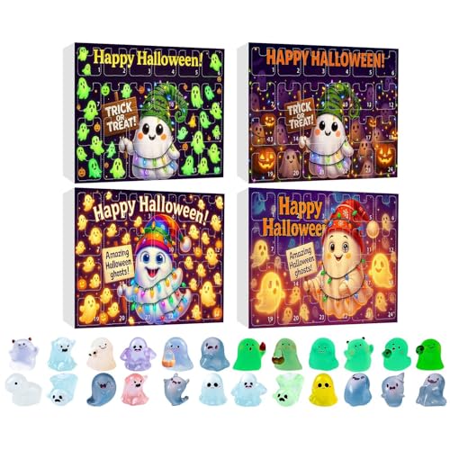 Countdown-Kalender, 24-Tage-Haunted-Figuren für Halloween Fun, Glühen-in-the-Dark-Sammlerstück mit Tabletop-Display-Design, dekorative Skulptur für Mantel-Bücherregal-Home-Schreibtischregal. von shjxi