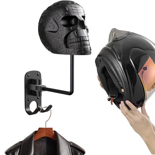 Helmhalter, gruseliger Totenkopfkappenständer – Halloween-Mehrzweck-Wandaufhänger für Schlüssel, Kleidung, Helme, Hüte, Herren und Damen, Wohnzimmer, Eingangsbereich, Garage Helmhalter, gruseliger Totenkopfkappenständer – Halloween-Mehrzweck-Wandaufhänger für Schlüssel, Kleidung, Helme, Hüte, Herren und Damen, Wohnzimmer, Eingangsbereich, Garage von shjxi