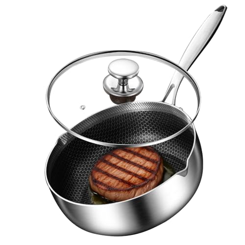 Stainless Steel Pot - Nonstick Honeycomb for Boiling, Multipurpose Cookware with Lid for Kitchen Use, Rust-Proof Stock Pot for Commercial and Home, Cooking, 16.93 Inches von shjxi