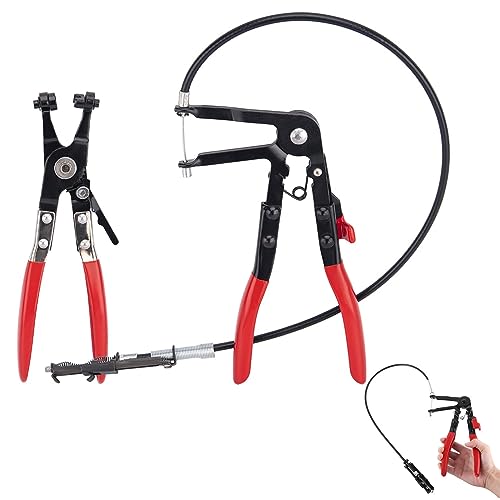 shockassist 2 Stücke Schlauchklemmenzange Schlauchklemmenzangen Schlauchschellenzange mit Geradem Hals Federbandschellenzange Mit Drahtwelle HeizöL Wasserschlauch 650 mm fur Auto von shockassist