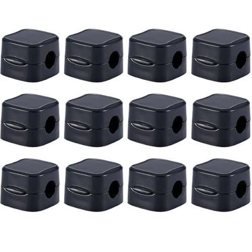 ideoon 12er-Set Kabelorganizer mit Magnetclip, schwarz: Schreibtisch-Kabelhalter, selbstklebend & flexibel – Nie wieder Kabelsalat im Büro & Zuhause von shop'n smile ideoon