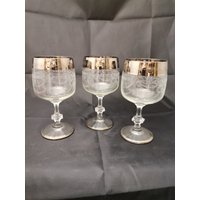 3 Murano Weingläser Serie " Medici", Mit Breitem Platinrand, Höhe Ca. 13, 2 cm 3 Murano Weingläser Serie " Medici", Mit Breitem Platinrand, Höhe Ca. 13, 2 cm von shop1155