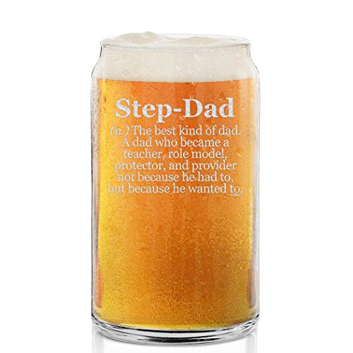 Shop4Ever Step-Dad Definition Graviertes Bierglas Vatertagsgeschenk für Stiefvater Bonus Papa von shop4ever