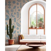 Pool Side Wandbild, Hellbraun Und Blau von shopSAMANTHASANTANA