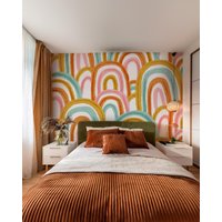 Regenbogen Wandbild, Rosa Und Petrol von shopSAMANTHASANTANA