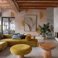 Sommersonnen Wandbild, Rosa Und Senf Sommersonnen Wandbild, Rosa Und Senf von shopSAMANTHASANTANA