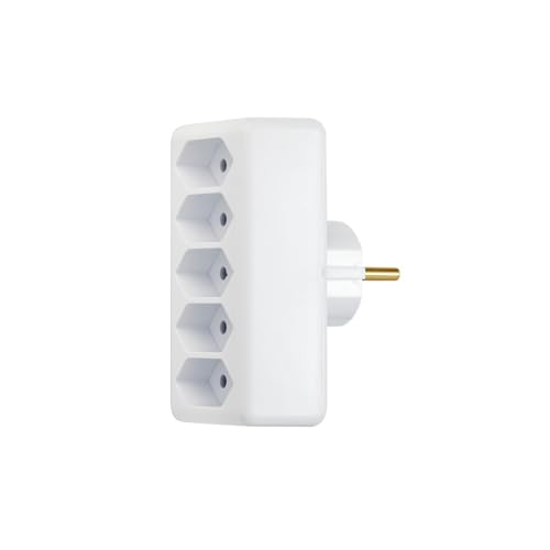 4-fach Euro Multistecker Adapterstecker Schutzkontakt KINDERSCHUTZ Verteiler Mehrfachstecker (Euro 4-fach Stecker Weiss) von shopVG