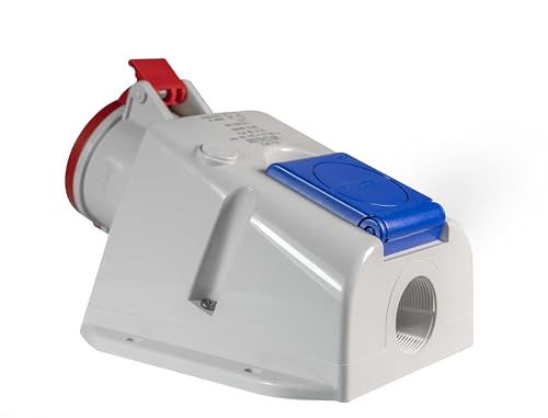 Aufputz Kombi Steckdose 5X32 CEE 3P+N+E 6h und Schuko Steckdose mit Abdeckung IP44/IP54 250V-400V im voraus verbinet (32A CEE Kombisteckdose) von shopVG