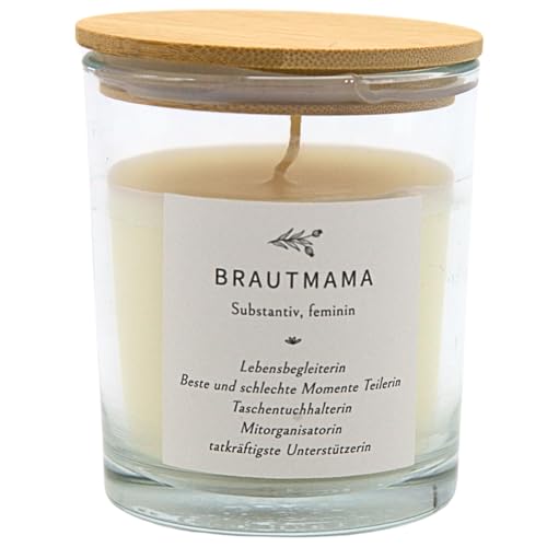 Duftkerze mit Spruch im Glas „Brautmama“ | Geschenkidee für deine Mama | Magnolie Aroma, Naturwachs| Kerzen Geschenk für Frauen | Aromatherapie Candle zur Entspannung für Spa, Bad & Yoga Duftkerze mit Spruch im Glas „Brautmama“ | Geschenkidee für deine Mama | Magnolie Aroma, Naturwachs| Kerzen Geschenk für Frauen | Aromatherapie Candle zur Entspannung für Spa, Bad & Yoga von shopandmarry