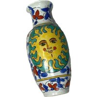 Vintage 1950Er 1960 Sunburst Sonne Handbemalte Vase Keramik Blau Gelb Rot Weiß World Bank Wbi Tall Beautiful Home Decor Chinese von shopatTheArchive