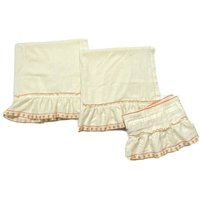 Vintage 1960Er 1970Er Kithchen Vorhänge Valances Rüschen Erdbeere Bestickt Orange Creme Braun Retro Set Küche Badezimmer Schlafzimmer Fenster von shopatTheArchive