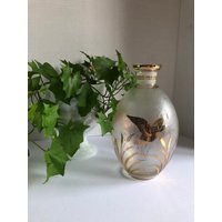 Vintage Boho Glasvase Mit Gold Aus Der Tschechoslowakei Mitte Des 20 von LaRoseAntiques