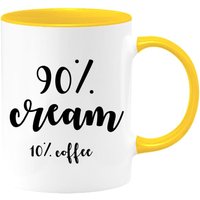 90 Sahne 10 Kaffee Zwei-Toned Kaffeetasse, Kaffeesüchtig, Creme Kaffee, Koffeinfrei, Büro Kaffeebecher, Geburtstagsgeschenk, Weihnachtsgeschenk von shopbydave