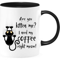 Bist Du Kätzchen Ich Brauche Meinen Kaffee Recht Miau Zweifarbige Kaffeetasse, Katzen, Katzentasse, Katzenmama, Geschenk Für Sie von shopbydave