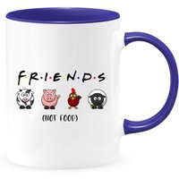 Friends Not Food Zwei-Toned Kaffeetasse Oder Teetasse, Kaffeebecher Für Veganer, Vegetarier, Tierliebhaber Reisebecher von shopbydave