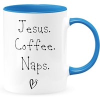 Jesus Kaffeeknappen Zwei-Toned Kaffeetasse, Religiöse Tasse, Geschenk Für Pfarrer, Priester, Christliche Jugendgeschenk von shopbydave