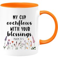 Meine Tasse Überläuft Mit Deinen Segen Zwei-Toned Kaffeebecher, Psalm Bibel 23, Hoch Favorisiert Und Gesegnet von shopbydave
