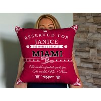 Personalisierte Miami Basketball Kissenhülle, Miami, Florida, Sublimierte Kissenbezüge, Mvp Geschenk Für Opa Kissenhülle von shopbydave