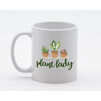 Pflanze Dame Weißen Kaffeebecher Oder Teetasse, Verrückte Dame, Liebhaber Kaffeebecher, Grüner Daumen Geschenkideen von shopbydave