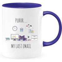 Purr My Last Email Zwei-Toned Kaffeetasse, Virtueller Meeting Kaffeebecher, Arbeit Von Zuhause Tasse, Kaffeebecher Katzenliebhaber, Coworker von shopbydave