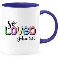 So Geliebter Johannes 316 Zwei-Toned Kaffeebecher, Geliebt, Anmut, Geschenk Für Sie, Ihn, Religiöse Tasse, Christliche Kaffeetasse, Pfarrer, Priester von shopbydave