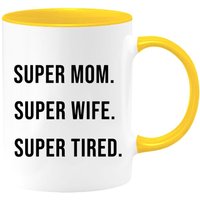 Super Mom Superfrau Super Müde Zwei Toned Kaffeetasse, Lustige Mama Kaffeebecher, Muttertagsbecher, Frau Geschenkideen von shopbydave