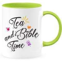 Tee - Und Bibelzeit Zwei-Ton-Kaffeebecher, Tasse Religiös, Christliches Geschenk, Christlicher Freund Jugendgeschenk, Ruhige Zeit von shopbydave