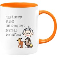 stolze Oma Eines Hundes Zwei-Toned Kaffeetasse Oder Teetasse, Beste Hund Kaffeebecher, Lustige Geschenkideen von shopbydave