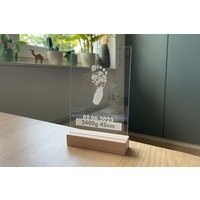 Baby Fußabdruck Aufsteller Erinnerung Geburtsgeschenk Acryl von shopbymela