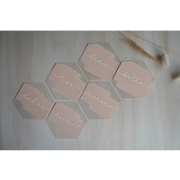 Personalisierte Hexagon Namenskarten Namensschilder Platzkarte 10cm Acryl Plexiglas Platzkarten Hochzeit Gastgeschenk Tischdekoration von shopbymela