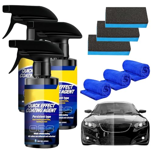 Quick Effect Coating Agent for Car, 2025 Neu 3-in-1 Hoher Schutz Schnellwirkungs-Beschichtungsmittel, Beschichtungsspray Autolack, Autos Kratzer Entferner, Wasserfestes öLfestes (3PCS) von shopetei
