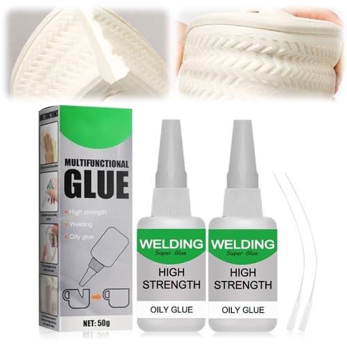 Schweißen Öliger Kleber, Superkleber Extra Stark Für Alles, Multifungctional Glue Extra Stark, Universal Wasserdichter Superkleber, Industriekleber für Kunststoff Metall Keramik Leder Harz (2PCS) von shopetei