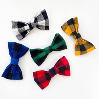 Büffel Hundehalsband Karo | 5+ Farben Bunte Collar Bow Handgemacht in Usa Flanell Hund Haustier Zubehör von shopmimigreen